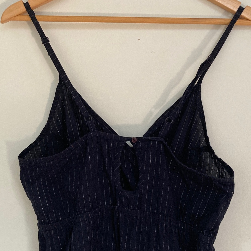 Emerson Fry Black Shimmer Midi Slip Dress Size M - Picture 4 of 5
